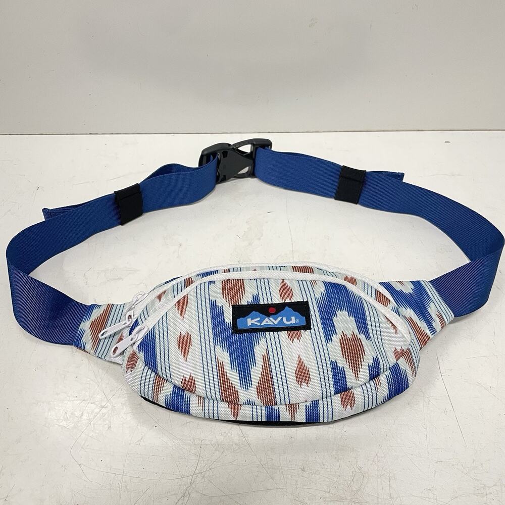 Kavu Spectator Waist Bag Fanny Hiking Pack 8” Blue Orange Wallet Purse